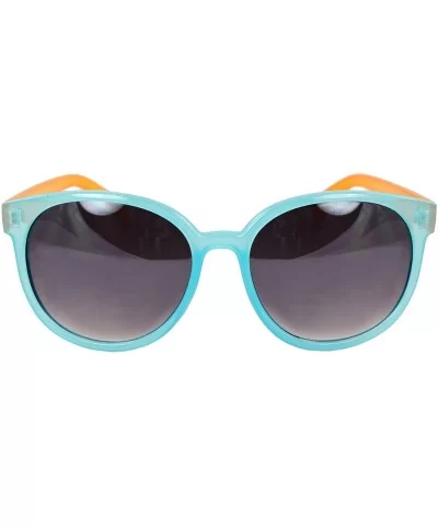 Oval Fashion Sunglasses Blue Orange Frame Purple Black Lenses - C51108HVAM3 $7.27 Oval