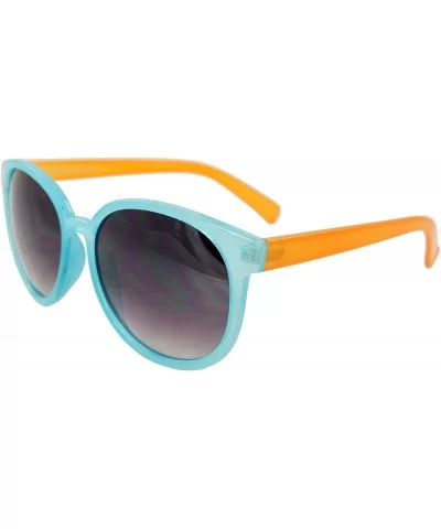 Oval Fashion Sunglasses Blue Orange Frame Purple Black Lenses - C51108HVAM3 $7.27 Oval