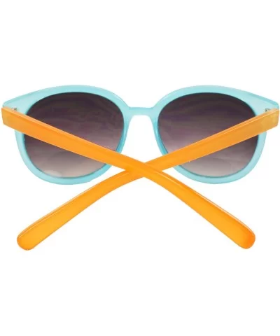 Oval Fashion Sunglasses Blue Orange Frame Purple Black Lenses - C51108HVAM3 $7.27 Oval