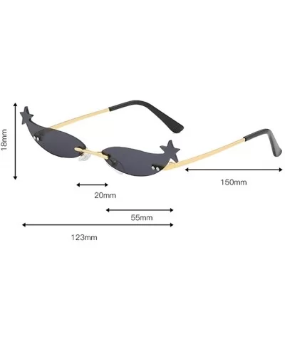 Designer Rimless Cat Eye Sunglasses Sunglasses Metal Frameless Narrow Sunglasses Fashion Women Eyewear - 6 - C618Y5D4UKZ $20....