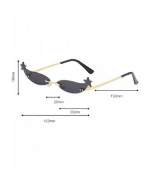 Designer Rimless Cat Eye Sunglasses Sunglasses Metal Frameless Narrow Sunglasses Fashion Women Eyewear - 6 - C618Y5D4UKZ $20....