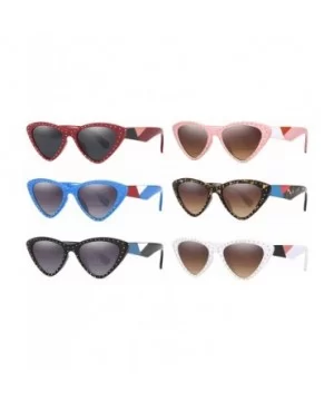 Vintage Cat Eye Hip Hop Fashion Mod Design Sharp Corner Rhinestone Sunglasses for Women - 611-- CA18ES0XMSG $13.44 Cat Eye