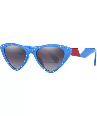 Vintage Cat Eye Hip Hop Fashion Mod Design Sharp Corner Rhinestone Sunglasses for Women - 611-- CA18ES0XMSG $13.44 Cat Eye