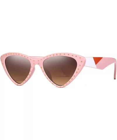 Vintage Cat Eye Hip Hop Fashion Mod Design Sharp Corner Rhinestone Sunglasses for Women - 611-- CA18ES0XMSG $13.44 Cat Eye