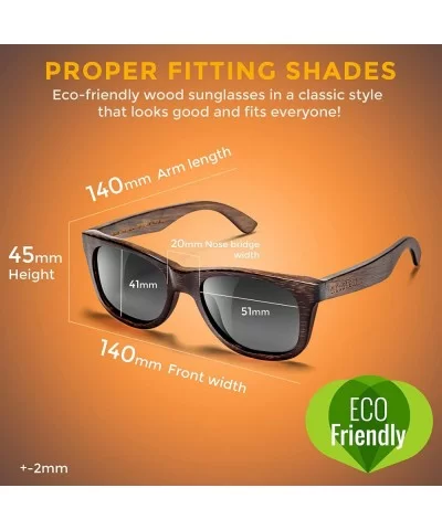 Wood Sunglasses Polarized for Men and Women - Bamboo Wooden Sunglasses Sunnies - Fishing Driving Golf - Black - CP18CTGMN9H $...