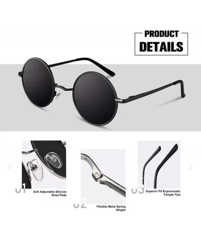 Retro Round Polarized Steampunk Sunglasses Side Shield Goggles Gothic S92-ADVANCED POLARIZED - CP18NE3Z48G $8.24 Round