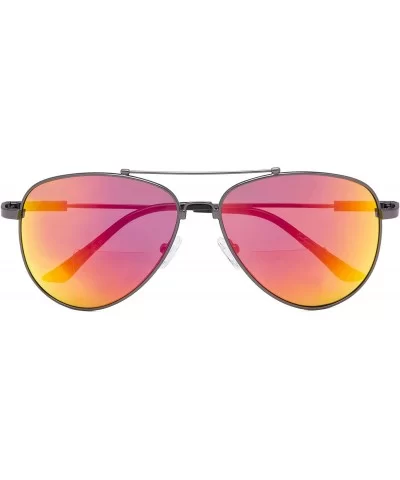 Memory Bridge and Arm Bifocal Sunglasses Polit Style Sunshine Readers Men Women - Red-mirror - CS18NOIO0CG $11.70 Aviator