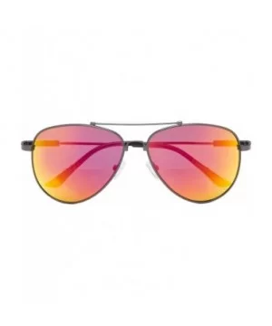 Memory Bridge and Arm Bifocal Sunglasses Polit Style Sunshine Readers Men Women - Red-mirror - CS18NOIO0CG $11.70 Aviator