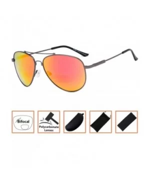 Memory Bridge and Arm Bifocal Sunglasses Polit Style Sunshine Readers Men Women - Red-mirror - CS18NOIO0CG $11.70 Aviator