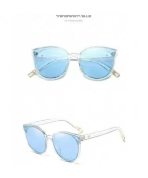 The Luxe Flat Top Oversized Cat Eye Sunglasses for Girls and Women - Blue Clear - CI193XIQID8 $40.48 Oversized