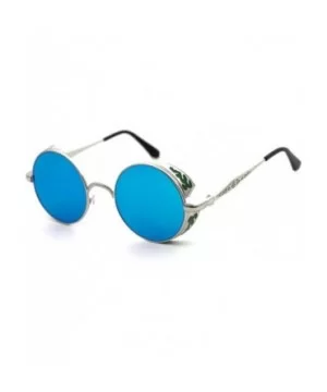 School Girls Sunglasses Lens With Side Barrier Round Shape Metal Frame - Silver/Green - C91219BC111 $14.35 Sport