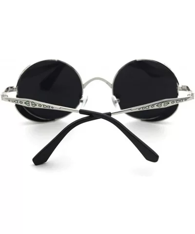 School Girls Sunglasses Lens With Side Barrier Round Shape Metal Frame - Silver/Green - C91219BC111 $14.35 Sport