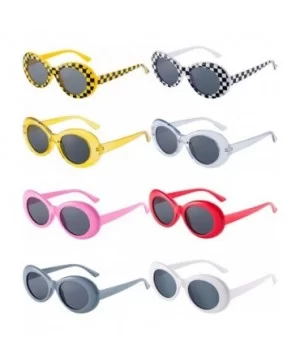 8 Pairs of Retro Oval Mod Thick Frame Sunglasses Women Men Girl Boy Sunglasses (Color 1) - CK18GA6IQYI $8.60 Oval