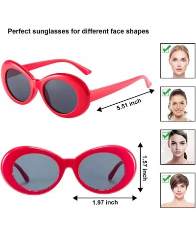 8 Pairs of Retro Oval Mod Thick Frame Sunglasses Women Men Girl Boy Sunglasses (Color 1) - CK18GA6IQYI $8.60 Oval