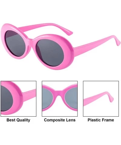 8 Pairs of Retro Oval Mod Thick Frame Sunglasses Women Men Girl Boy Sunglasses (Color 1) - CK18GA6IQYI $8.60 Oval