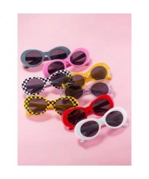 8 Pairs of Retro Oval Mod Thick Frame Sunglasses Women Men Girl Boy Sunglasses (Color 1) - CK18GA6IQYI $8.60 Oval