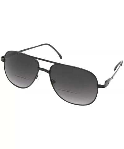 Men's Square Aviator Bifocal Sunglasses With Nose Padding B50 - Black Frame-non Polarized Gray Lens - CB18NXG6LRT $11.08 Aviator