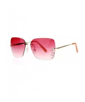 Whisker Vent Lens Luxury Designer Fashion Rimless Sunglasses - Gold Red - C011ATATHZF $6.66 Rimless