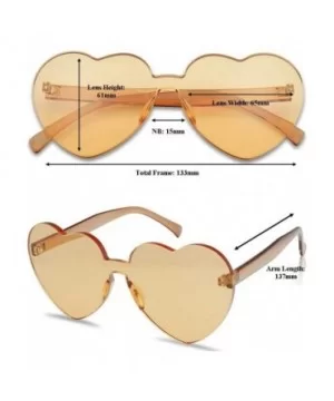 Overisized Novelty Transparent Once Piece Colorful Heart Shape Sunglasses - Magenta - CQ180L0SEL6 $7.30 Round