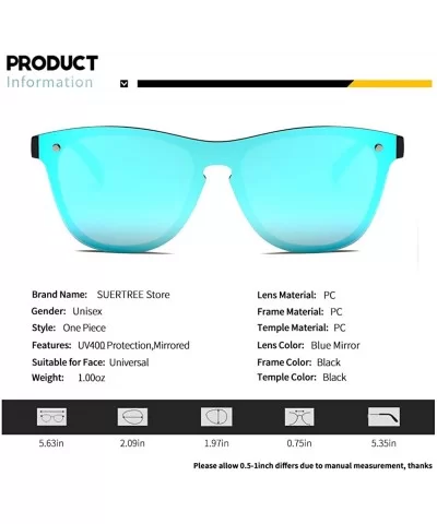 Blenders Sunglasses Polarized Sunglasses - Rimless Mirrored Lens Sunglasses JH9004 - Black Frame Blue Mirror - CE18L5XXEQD $7...