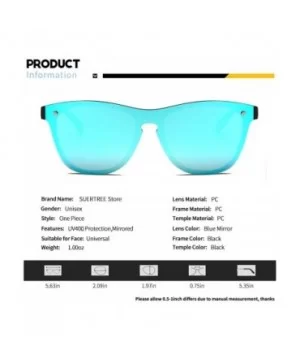 Blenders Sunglasses Polarized Sunglasses - Rimless Mirrored Lens Sunglasses JH9004 - Black Frame Blue Mirror - CE18L5XXEQD $7...