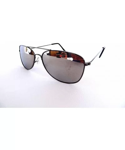 New Aviator Pilot Sunglasses With Mirror Lens - Gunmetal Grey Frame / Mirror Lens - C911E5N2U17 $5.65 Aviator