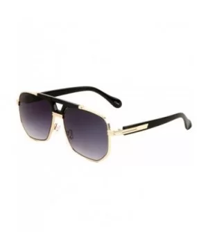 Gazelle Viceroy Square Retro Luxury Aviator Sunglasses - Black & Rose Gold Frame - C118YAI7ADS $7.35 Aviator