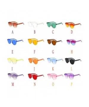 Rimless Sunglasses Women Transparent Candy Color Tinted Frameless Glasses Eyewear (F) - F - CJ190352SEN $6.59 Aviator