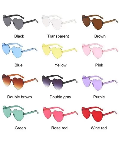 Sunglasses Women Transparent Plastic Glasses Style Sun Glasses Female Clear Candy Color Lady Love Heart Lens - CQ190SI8309 $2...