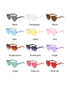 Sunglasses Women Transparent Plastic Glasses Style Sun Glasses Female Clear Candy Color Lady Love Heart Lens - CQ190SI8309 $2...