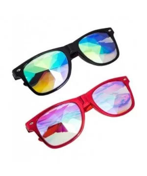 Kaleidoscope Glasses Festival Cosplay Rainbow Prism Sunglasses Goggles - black+red(square) - CN18QYT7MUL $22.03 Round