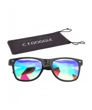 Kaleidoscope Glasses Festival Cosplay Rainbow Prism Sunglasses Goggles - black+red(square) - CN18QYT7MUL $22.03 Round