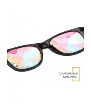 Kaleidoscope Glasses Festival Cosplay Rainbow Prism Sunglasses Goggles - black+red(square) - CN18QYT7MUL $22.03 Round