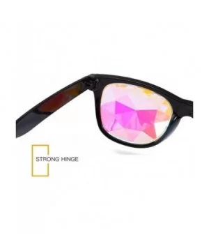 Kaleidoscope Glasses Festival Cosplay Rainbow Prism Sunglasses Goggles - black+red(square) - CN18QYT7MUL $22.03 Round