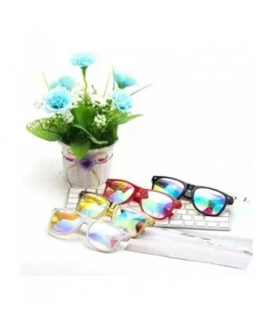 Kaleidoscope Glasses Festival Cosplay Rainbow Prism Sunglasses Goggles - black+red(square) - CN18QYT7MUL $22.03 Round