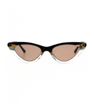 Womens 2-Tone Retro Vintage Cat Eye Gothic Narrow Plastic Sunglasses - Brown - CJ18H4LT0CU $7.05 Cat Eye