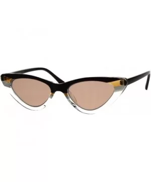 Womens 2-Tone Retro Vintage Cat Eye Gothic Narrow Plastic Sunglasses - Brown - CJ18H4LT0CU $7.05 Cat Eye