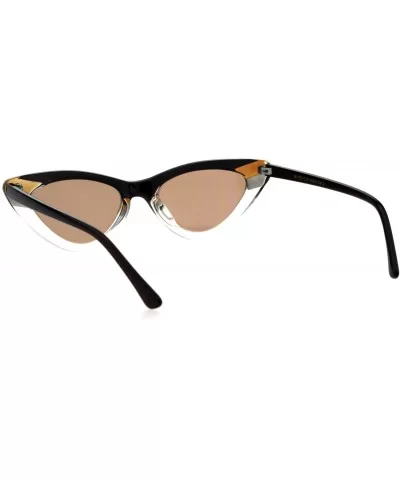 Womens 2-Tone Retro Vintage Cat Eye Gothic Narrow Plastic Sunglasses - Brown - CJ18H4LT0CU $7.05 Cat Eye