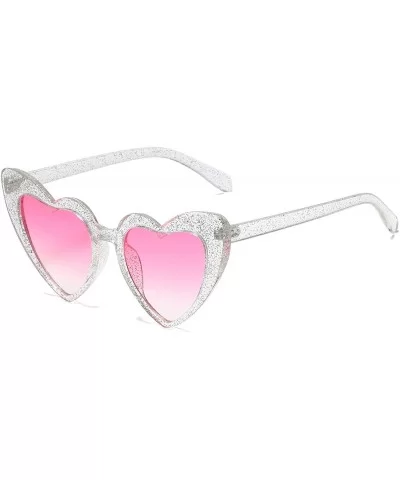 Clout Goggle Heart Sunglasses Vintage Cat Eye Mod Style Retro Kurt Cobain Glasses - Babi / Pink - CT18ZXSU0N4 $6.06 Cat Eye