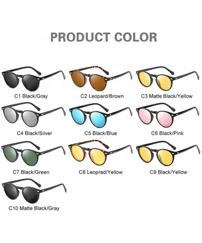 Men/Women Classic Retro Rivet Polarized Sunglasses 100% UV Protection TR90 Leg Men Glasses - C4 Black Silver - CY199QCAHO0 $7...