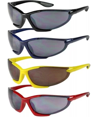 Sporting Wrap Sunglasses with Mirrored Lenses 570007PAM-FM - Yellow - CL1239PBQD9 $9.17 Wrap