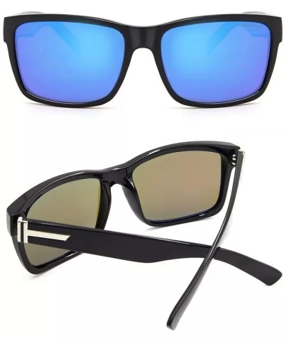 Vintage Polarized Sunglasses for Men Women Retro Oversized Square Mirror Sun Glasses - C8190TSSMHW $14.32 Square