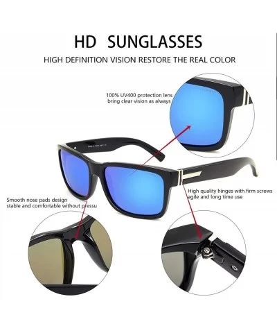 Vintage Polarized Sunglasses for Men Women Retro Oversized Square Mirror Sun Glasses - C8190TSSMHW $14.32 Square