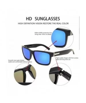 Vintage Polarized Sunglasses for Men Women Retro Oversized Square Mirror Sun Glasses - C8190TSSMHW $14.32 Square