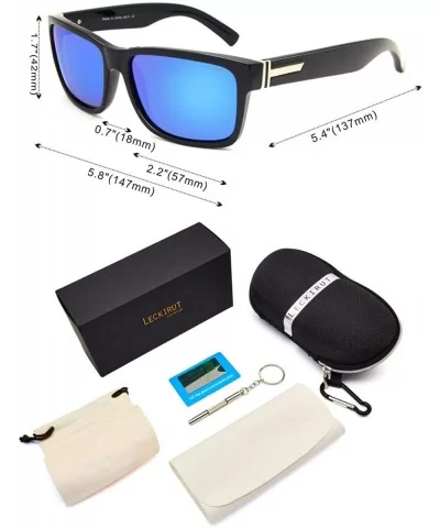 Vintage Polarized Sunglasses for Men Women Retro Oversized Square Mirror Sun Glasses - C8190TSSMHW $14.32 Square