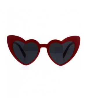 Womens Mod Heart Shape Plastic Funk Sunglasses - Red Black - CV180ZAN0LY $8.72 Round