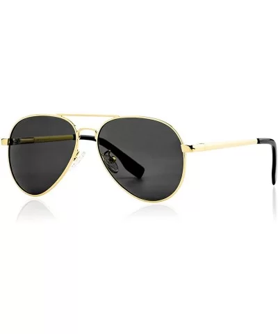 Polarized Small Aviator Sunglasses for Small Face Women Men Juniors - 52mm - A1 Gold/Grey - CB192UXCUD2 $9.94 Aviator