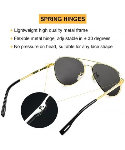 Polarized Small Aviator Sunglasses for Small Face Women Men Juniors - 52mm - A1 Gold/Grey - CB192UXCUD2 $9.94 Aviator