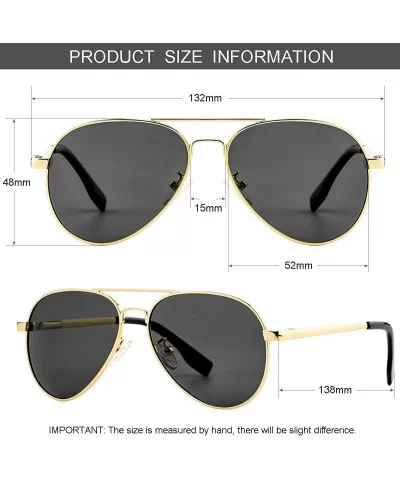 Polarized Small Aviator Sunglasses for Small Face Women Men Juniors - 52mm - A1 Gold/Grey - CB192UXCUD2 $9.94 Aviator