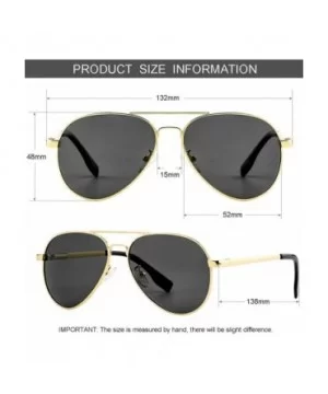 Polarized Small Aviator Sunglasses for Small Face Women Men Juniors - 52mm - A1 Gold/Grey - CB192UXCUD2 $9.94 Aviator